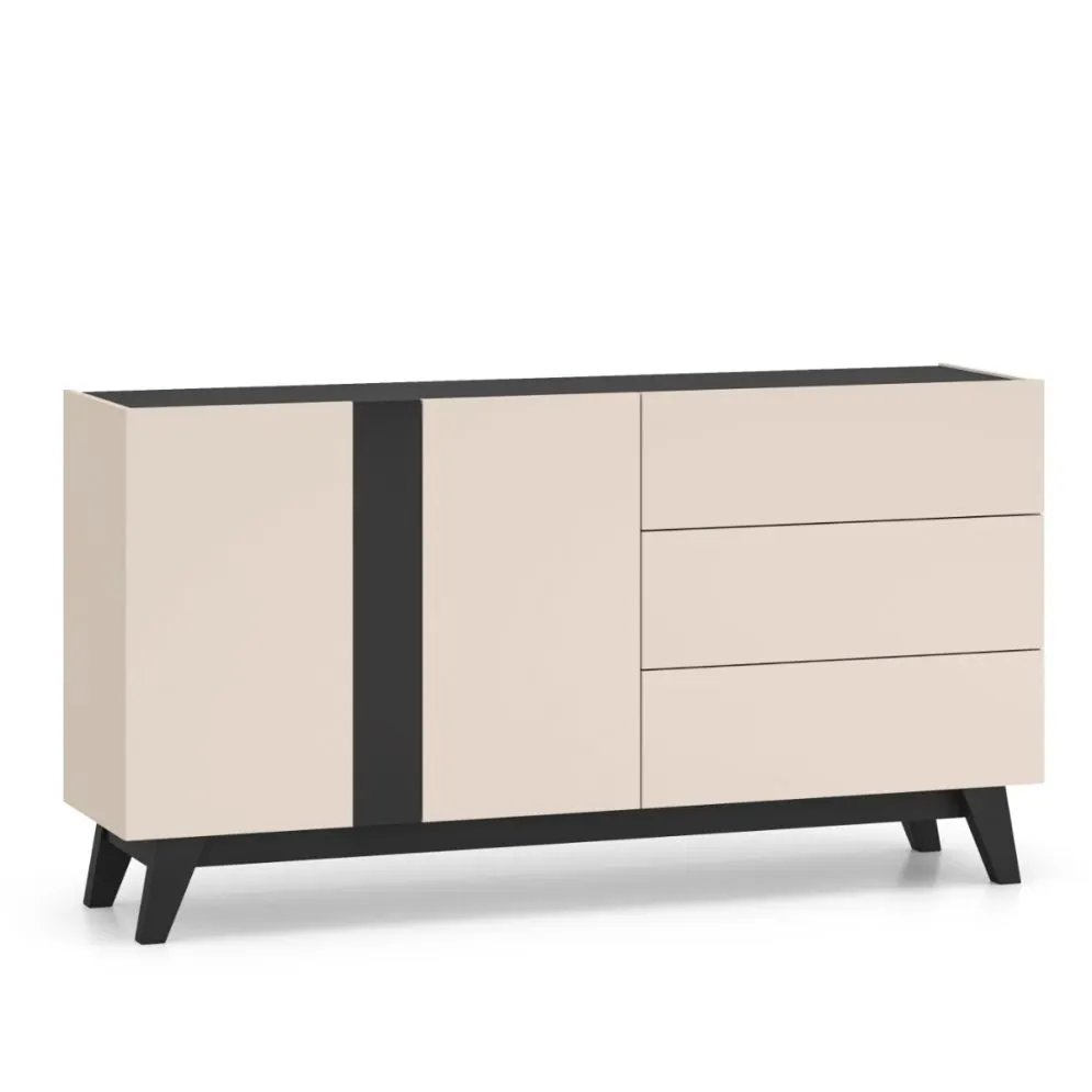 Komoda FRESHION 03 2D3S 160 kaszmirowa/czarna I sklep meblowy MIRAT. kolekcja FRESHION