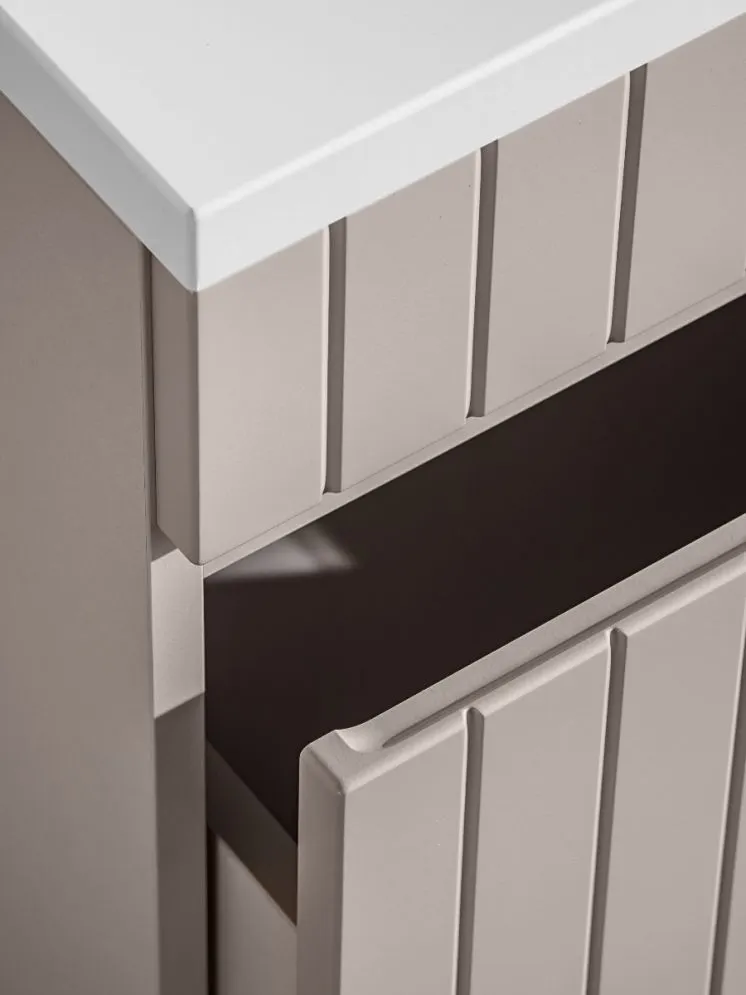 Szafka pod umywalkę ICONIC CASHMERE 82 80cm beżowa wisząca I sklep meblowy MIRAT. styl RYFLOWANY kolekcja ICONIC