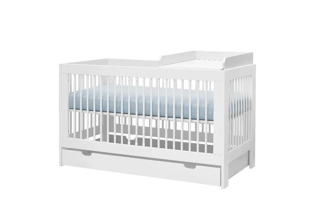 Łóżeczko dziecięce BASIC 140x70 białe transformowane | MIRAT.  kolekcja BASIC