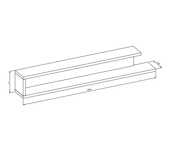 Półka wisząca SINTRA 180cm dąb samdal/biały połysk ścienna I sklep meblowy MIRAT. styl SKANDYNAWSKI