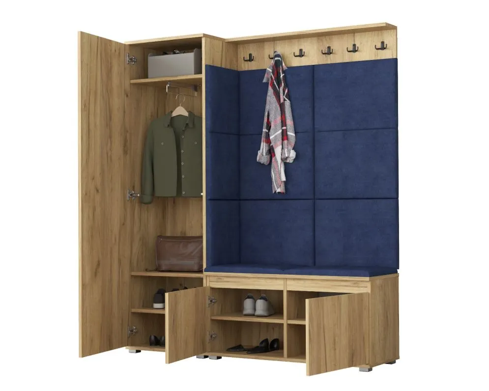 Garderoba do przedpokoju SINGAPUR 154 dąb craft/granatowy I sklep meblowy MIRAT. styl LOFT, SKANDYNAWSKI