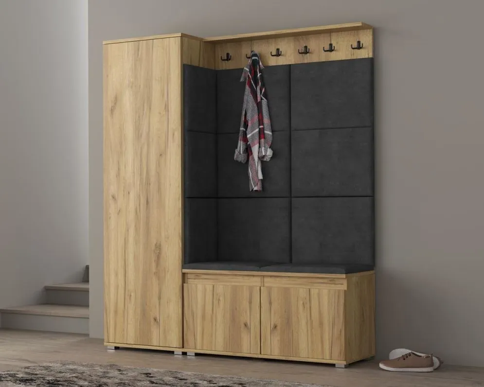 Garderoba do przedpokoju SINGAPUR 154 dąb craft/szary I sklep meblowy MIRAT. styl LOFT, SKANDYNAWSKI