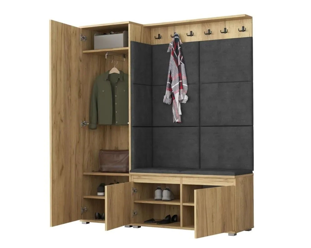 Garderoba do przedpokoju SINGAPUR 154 dąb craft/szary I sklep meblowy MIRAT. styl LOFT, SKANDYNAWSKI