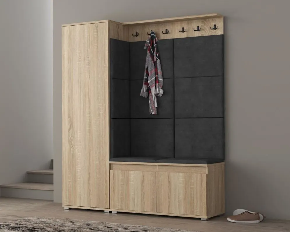 Garderoba do przedpokoju SINGAPUR 154 dąb sonoma/szara I sklep meblowy MIRAT. styl LOFT, SKANDYNAWSKI
