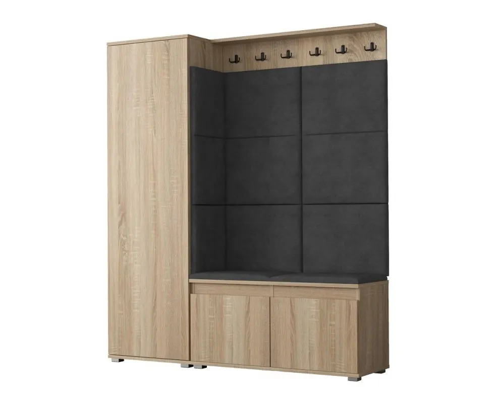 Garderoba do przedpokoju SINGAPUR 154 dąb sonoma/szara I sklep meblowy MIRAT. styl LOFT, SKANDYNAWSKI