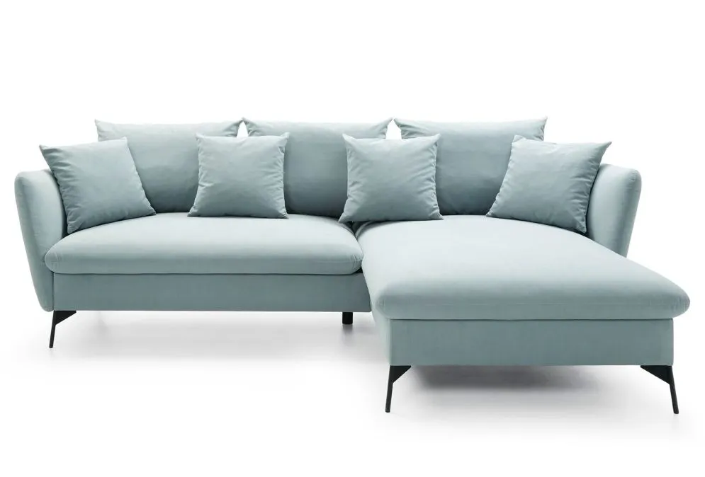 Narożnik z funkcją spania LINDA miętowy prawy wygodny I sklep meblowy MIRAT.
