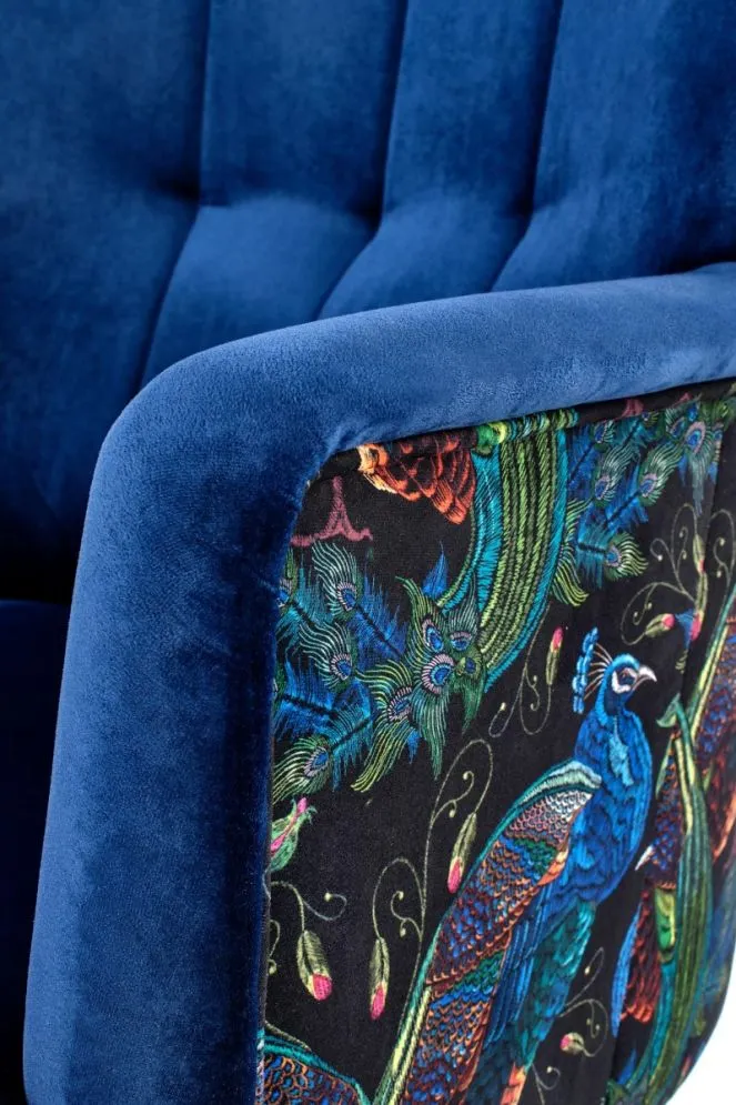 Fotel do salonu PAGONI VELVET granatowy wypoczynkowy | MIRAT. w stylu LOFT kolekcja