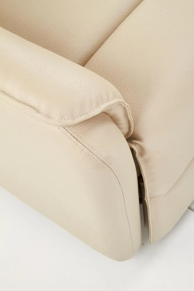 Fotel PARADISE kremowe elektrycznie rozkładane z gniazdem USB | MIRAT.