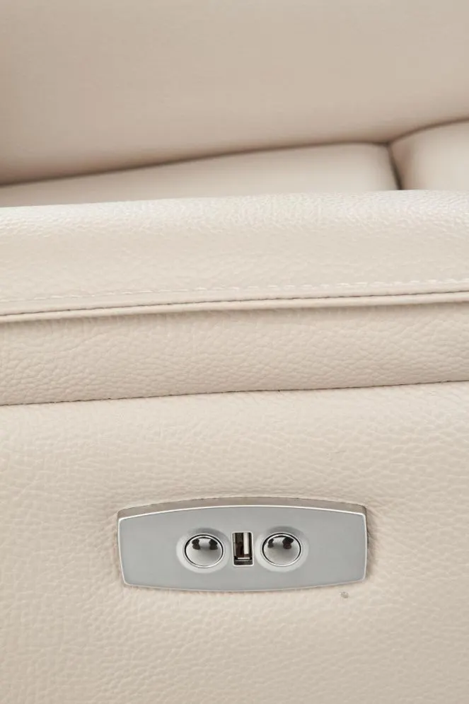 Fotel PARADISE kremowe elektrycznie rozkładane z gniazdem USB | MIRAT.