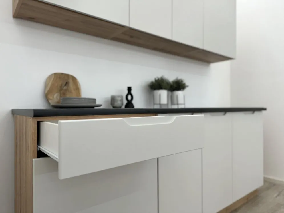 Szafka kuchenna stojąca ISABEL D40S/1 P/L szary mat/dąb artisan frezowany uchwyt I sklep meblowy MIRAT.