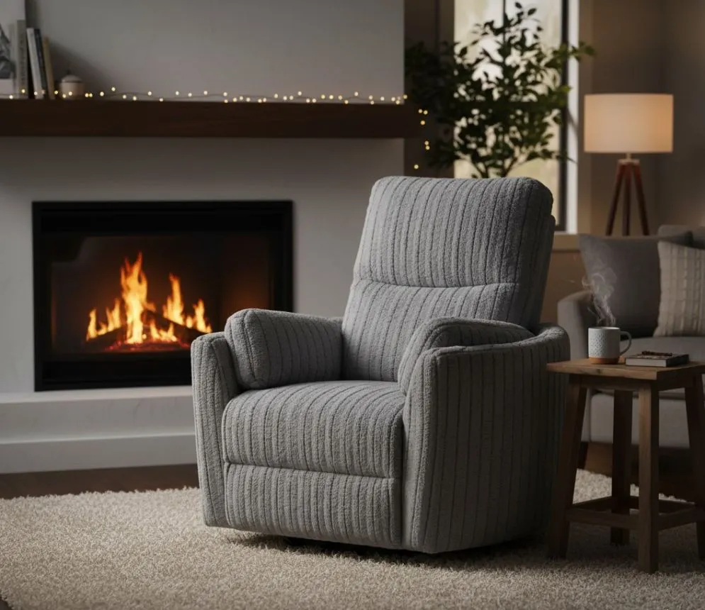 Fotel rozkładany elektrycznie PEGAS szary obracany z funkcją kołyski I sklep meblowy MIRAT.