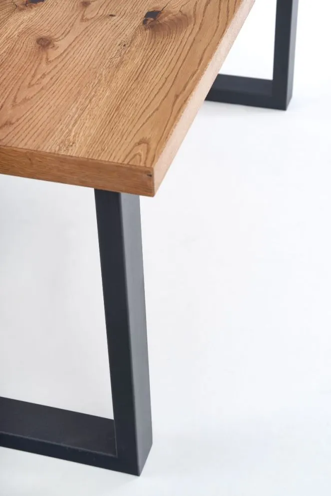 Stół PEREZ 160(250)x90 jasny dąb fornirowany na metalowej podstawie | MIRAT. w stylu LOFT kolekcja