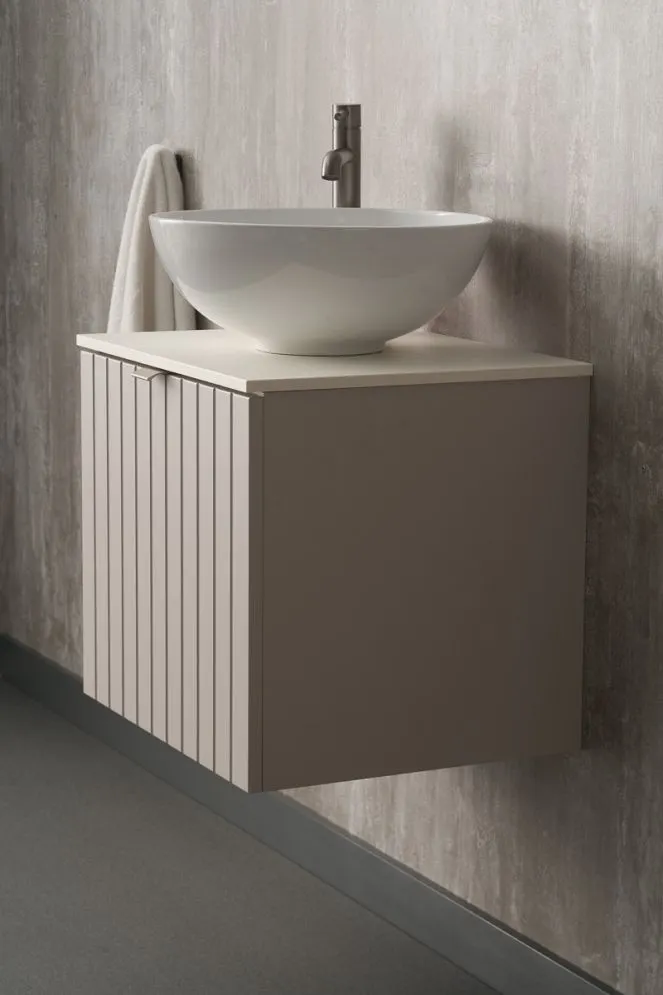 Szafka pod umywalkę HARMO 50 cm kaszmirowa półmat z szufladą wewnętrzną | MIRAT kolekcja HARMO