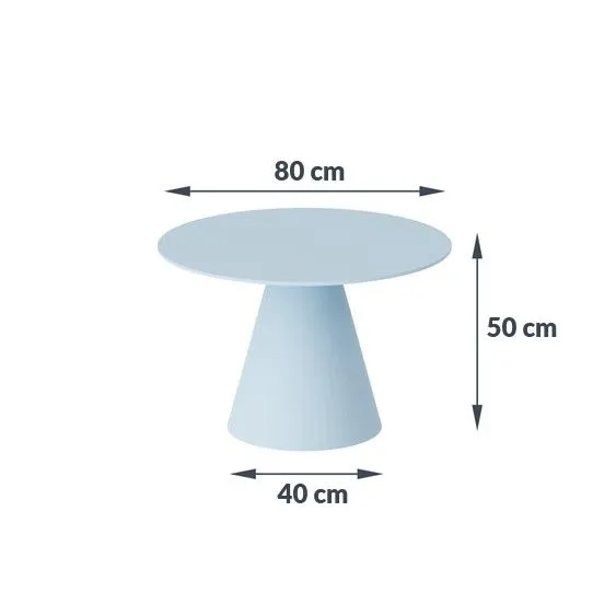 Ława okrągła PINETO MINI 80x80 niebieska I sklep meblowy MIRAT. styl PASTELE