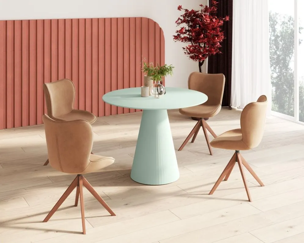 Stół okrągły PINETO 100x100 cappuccino I sklep meblowy MIRAT. styl PASTELE