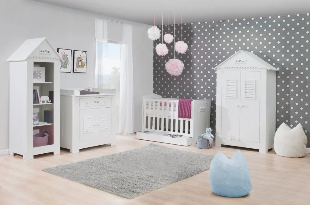 Dwudrzwiowa szafa dziecięca w stylu francuskich domków plażowych z cichym domykiem polska MARSYLIA