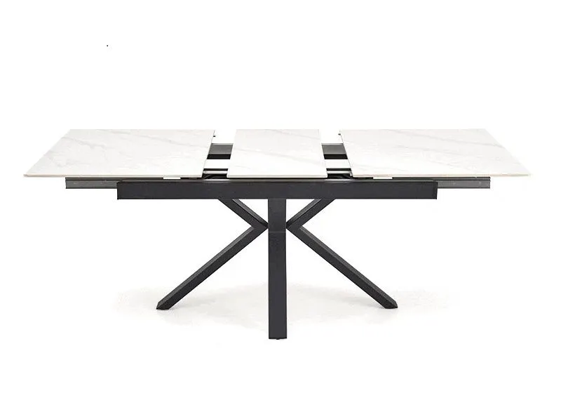 Prostokątny stół rozkładany PLATAN 140(180)x85 biały marmur/czarny I sklep meblowy MIRAT. styl LOFT