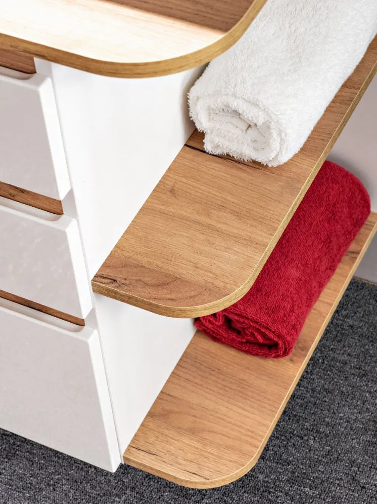 Szafka pod umywalkę nablatową PLATINUM 94 cm biała wisząca | MIRAT. kolekcja PLATINUM