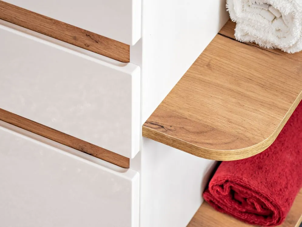 Szafka pod umywalkę nablatową PLATINUM 94 cm biała wisząca | MIRAT. kolekcja PLATINUM