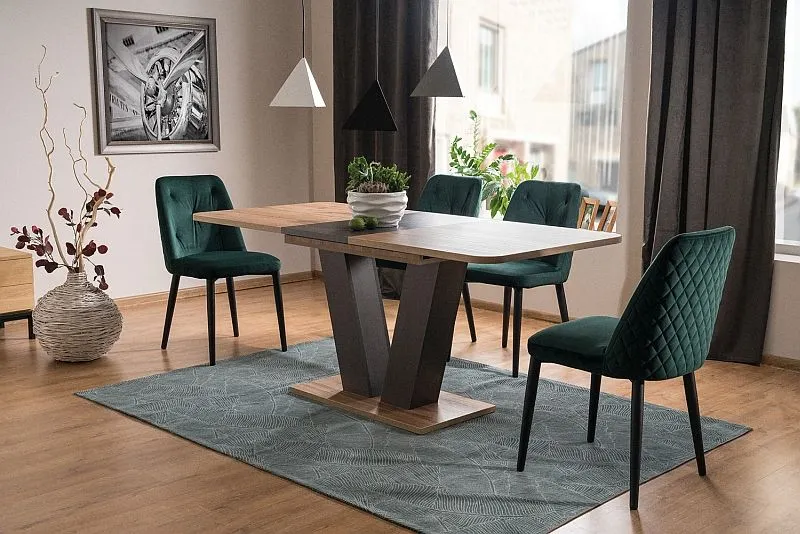 Stół PLATON 136(176)X80 dąb wotan/brąz rozkładany | MIRAT. w stylu LOFT kolekcja