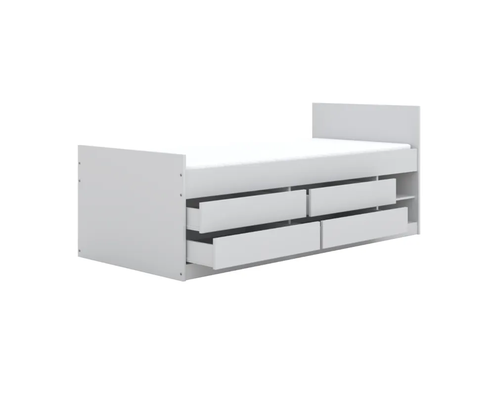 Łóżko dziecięce LEON 200x90 białe I sklep meblowy MIRAT. styl SKANDYNAWSKI
