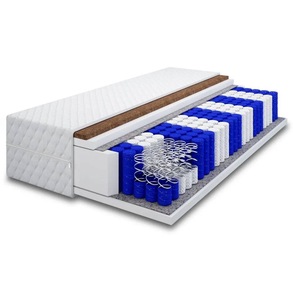 Łóżko młodzieżowe AURA 2 80x200 beżowe, tapicerowane szufladą I sklep meblowy MIRAT.