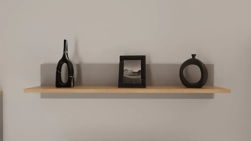 Półka DENVER szara/hikora ścienna na dekoracje I sklep meblowy MIRAT. styl SKANDYNAWSKI kolekcja DENVER