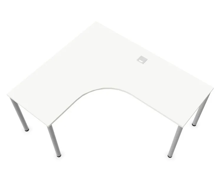 Biurko narożne EASY SPACE I-LEG LS 160x140cm białe typu L I sklep meblowy MIRAT.