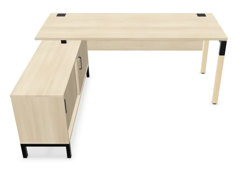 Biurko narożne CS5040 180x70 akacjowe z szafką I sklep meblowy MIRAT.