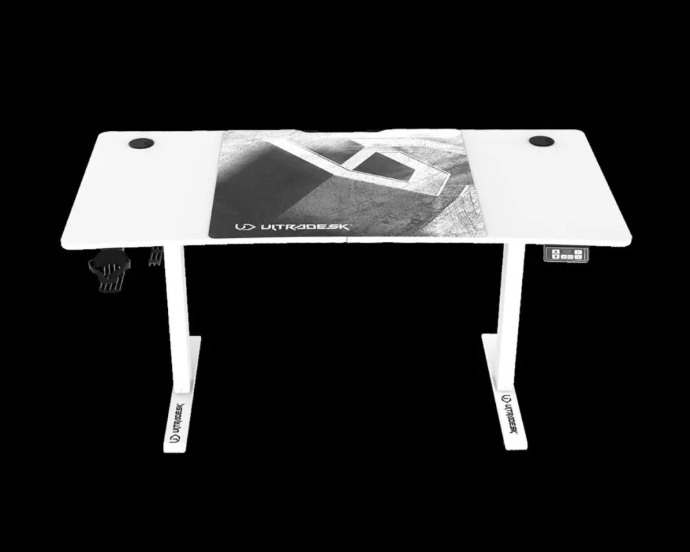 Biurko gamingowe LEVEL V2 LED białe ULTRADESK | MIRAT.