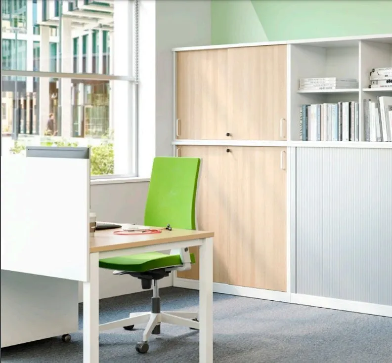 Szafka biurowa przesuwna EASY SPACE CABINET S 3-OH 160cm akacjowa zamykana I sklep meblowy MIRAT.