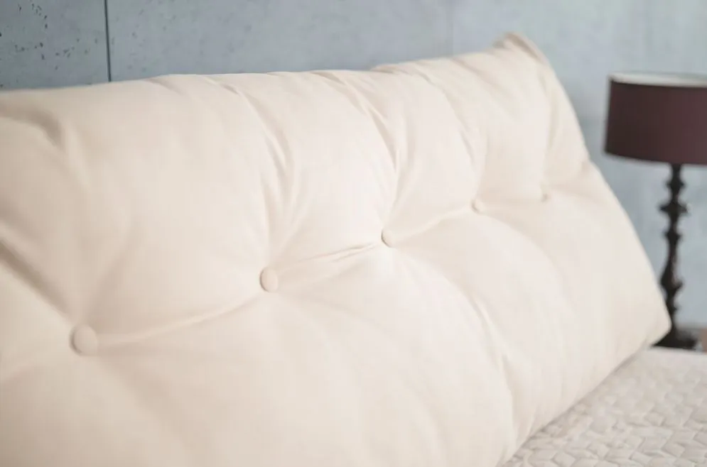 Poduszka zagłówek PILLOW CHIC 180 beżowa na łóżko | MIRAT.