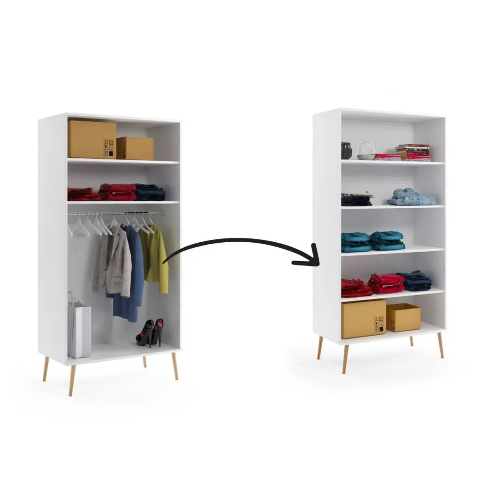 Szafa LEBEL z drążkiem 100cm biała mat w stylu skandynawskim | MIRAT. styl SKANDYNAWSKI kolekcja LEBEL