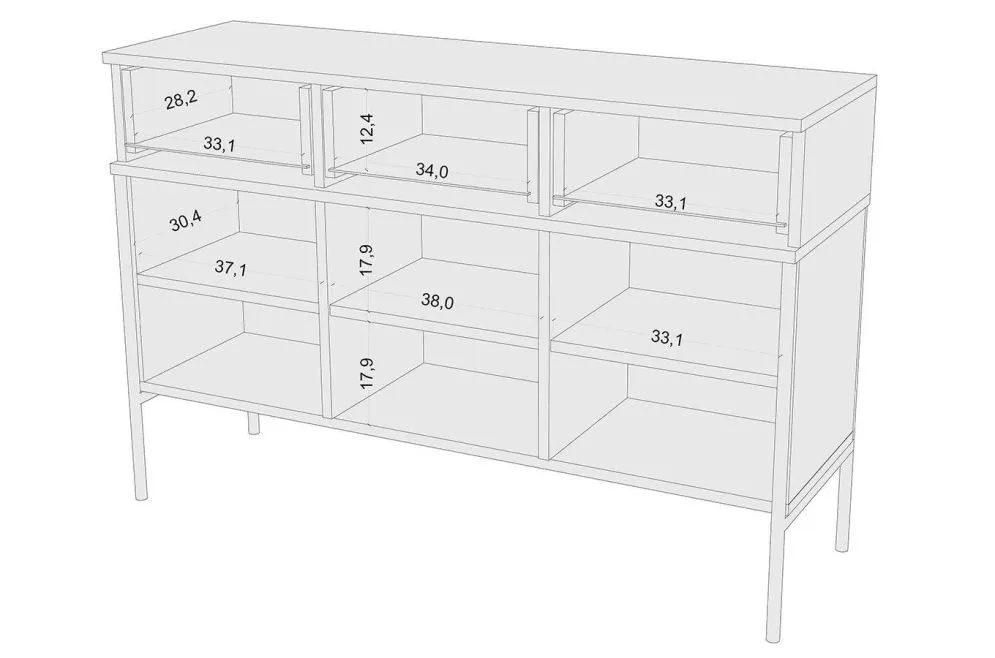 Komoda POLKA granatowa z szafkami w stylu glamour | MIRAT. styl GLAMOUR kolekcja POLKA