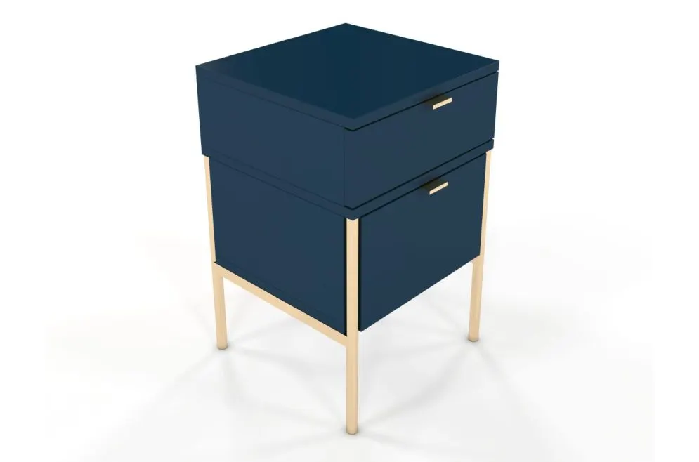Szafka nocna POLKA granatowa z cichym domykiem | MIRAT. w stylu GLAMOUR kolekcja POLKA