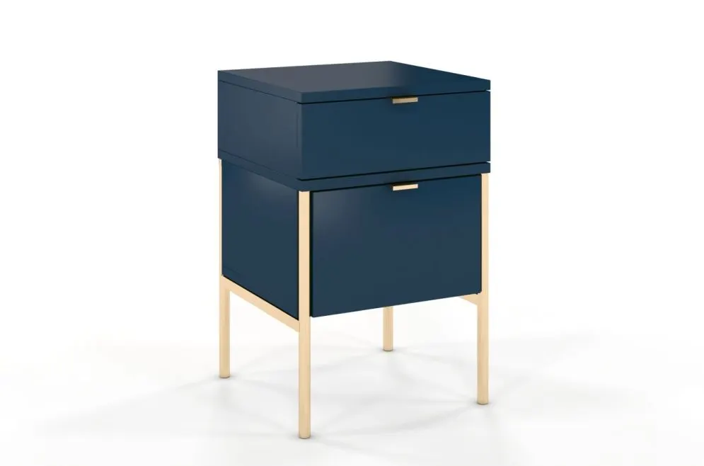 Szafka nocna POLKA granatowa z cichym domykiem | MIRAT. w stylu GLAMOUR kolekcja POLKA