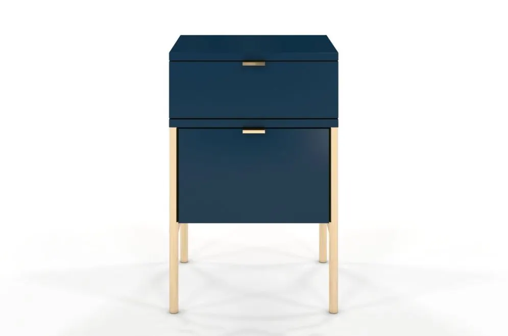Szafka nocna POLKA granatowa z cichym domykiem | MIRAT. w stylu GLAMOUR kolekcja POLKA