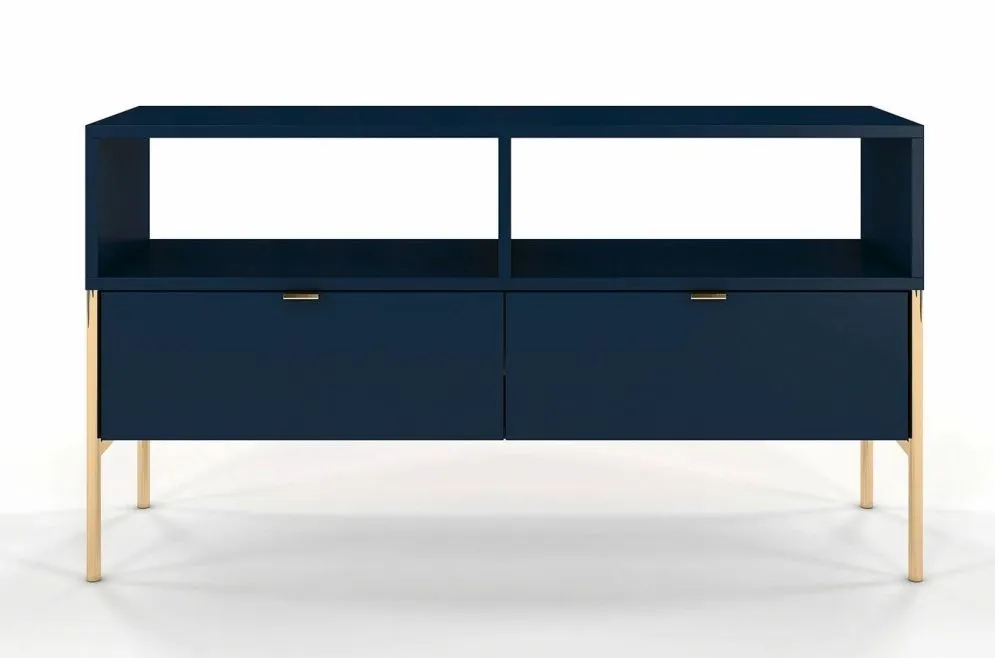 Szafka RTV POLKA granatowa z szufladami | MIRAT. styl GLAMOUR kolekcja POLKA