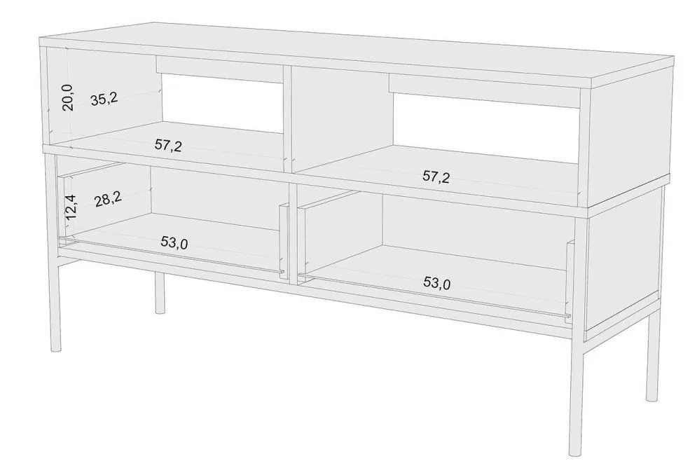 Szafka RTV POLKA granatowa z szufladami | MIRAT. styl GLAMOUR kolekcja POLKA