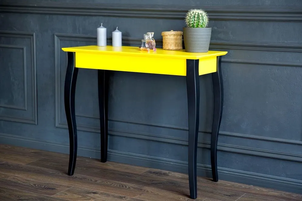 Konsola LILLO żółta/czarna kolorowa do sypialni | MIRAT. w stylu SKANDYNAWSKI kolekcja