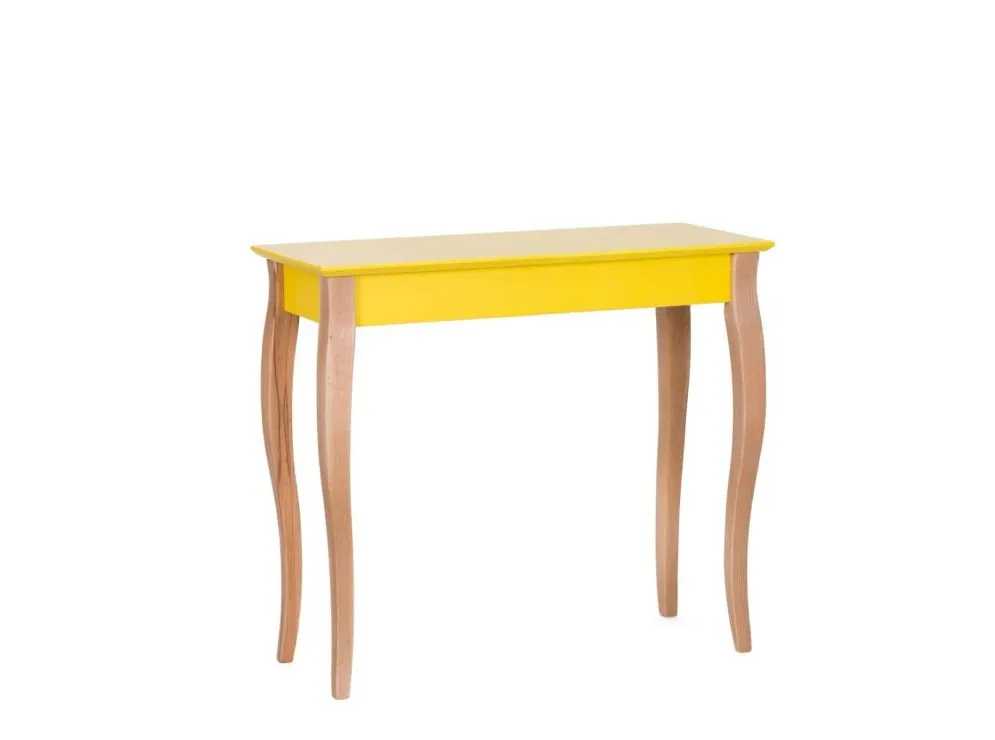 Konsola LILLO żółta na bukowych nogach do sypialni | MIRAT. w stylu SKANDYNAWSKI kolekcja