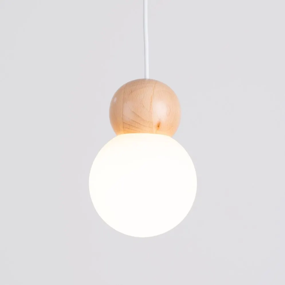 Lampa wisząca PEKKA 3P biała/naturalne drewno kule | sklep MIRAT  kolekcja pekka