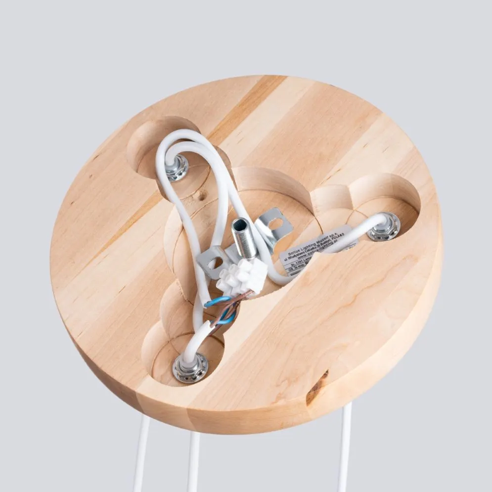 Lampa wisząca PEKKA 3P biała/naturalne drewno kule | sklep MIRAT  kolekcja pekka