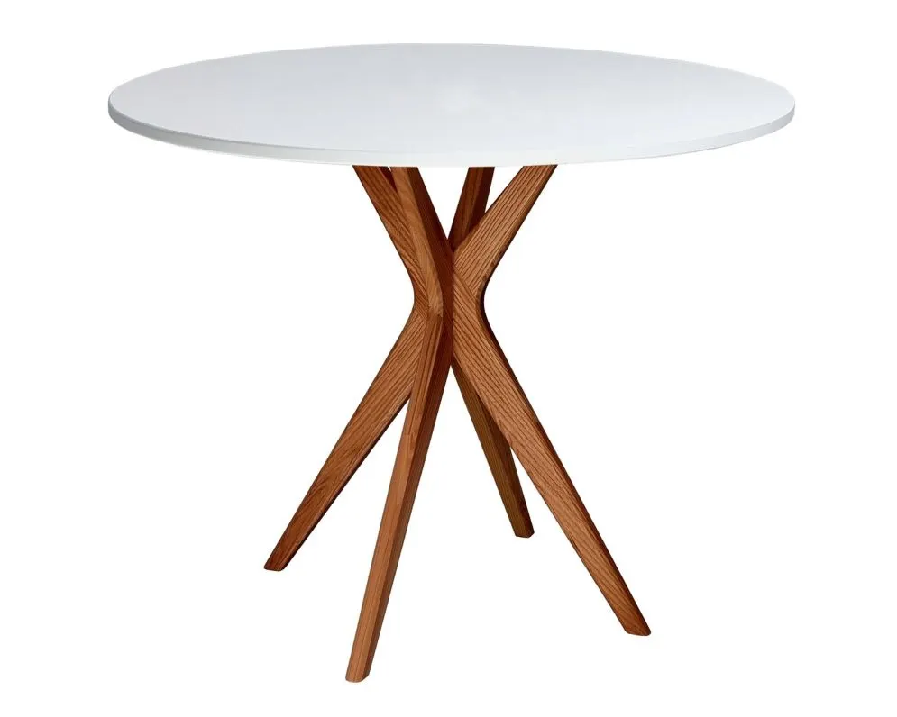 Stół okrągły CUTTI 80x80 biały/dąb I sklep meblowy MIRAT.