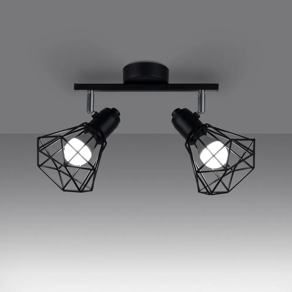 Plafon ARTEMIS 2 czarny diamentowy koszyk| sklep MIRAT  kolekcja artemis