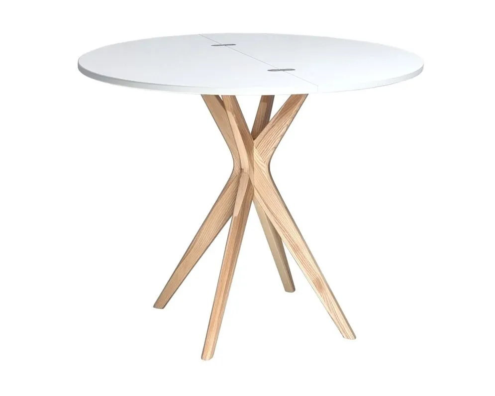 Subtelny stół CUTTI 90x90 biały do salonu