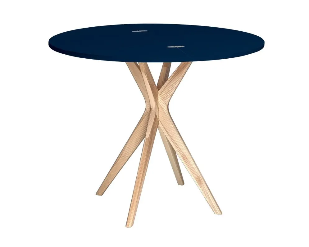Stół półokrągły CUTTI 90x90 rozkładany granatowy/dąb I sklep meblowy MIRAT. styl PASTELE