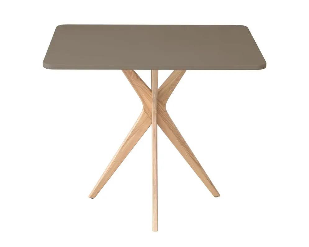 Loftowy stół CUTTI 55x80 z brązowym prostokątnym blatem styl SKANDYNAWSKI