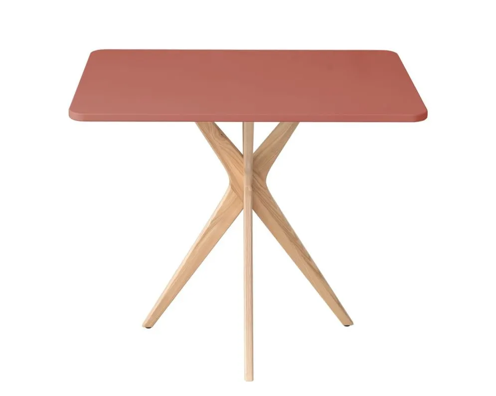 Subtelny stół CUTTI 55x80 koralowy styl SKANDYNAWSKI