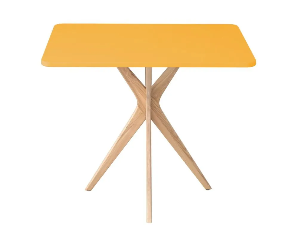 Cytrynowy stół CUTTI 55x80 z litego drewna styl SKANDYNAWSKI